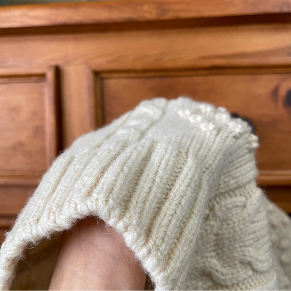 Vintage hand knit popcorn fisherman sweater - Picture 4 of 6